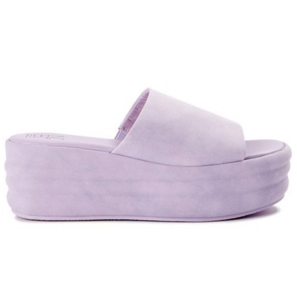No Boundries Women's "Flatform" Platform Slide-On Padded Sandals - Lavender - Picture 3 of 4